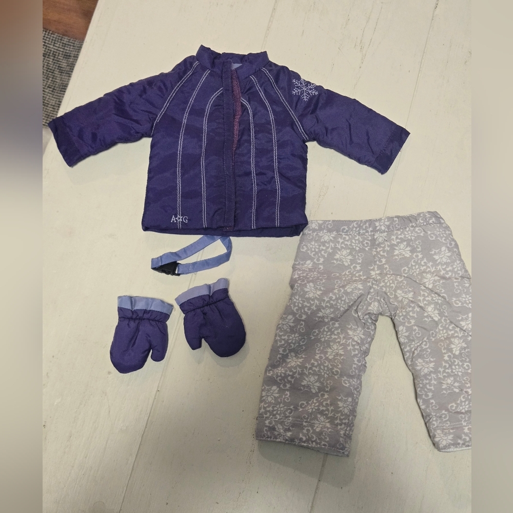 American Girl Purple and Gray Winter Outfit Set